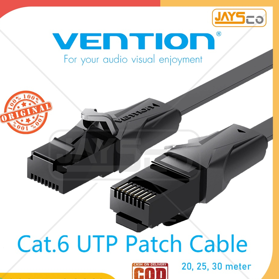 Jual Vention Kabel Flat LAN RJ45 Cat6 UTP CAT 6 20m 25m 30m | Shopee ...