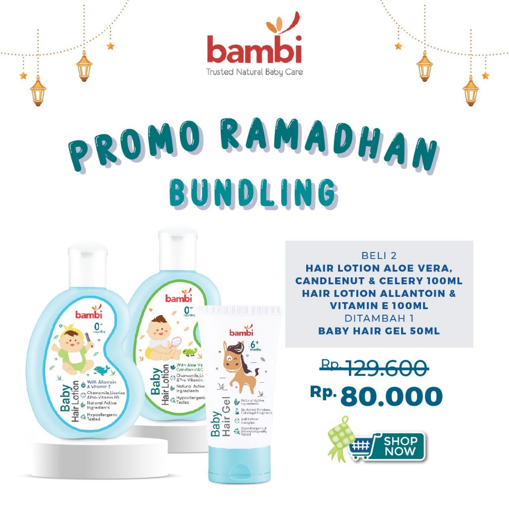 Jual Bambi Baby Hair Lotion With Aloe Vera, Candlenut & Celery ...