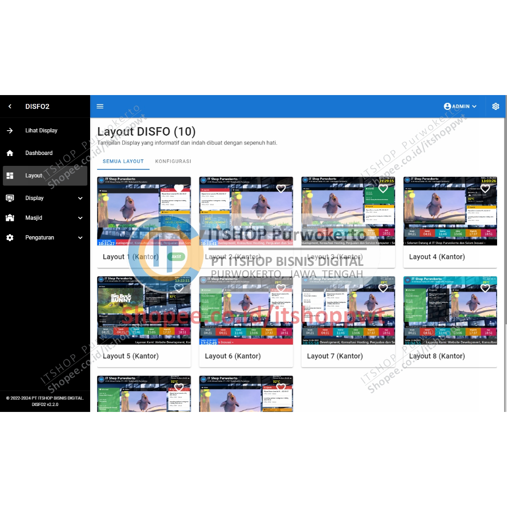 Jual Source Code Aplikasi Web Display Informasi DISFO versi Basic ...