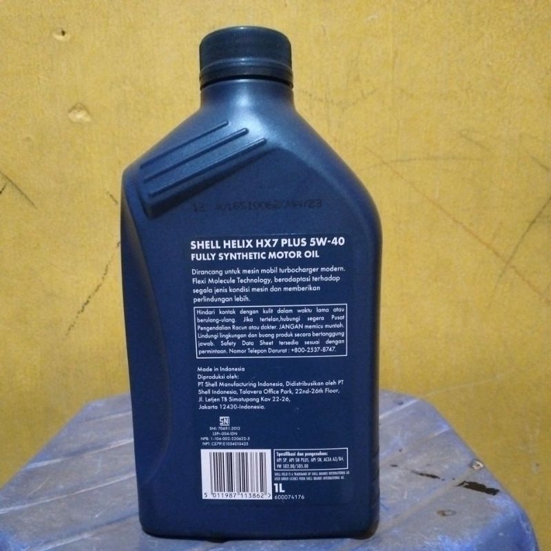 Jual Oli Mobil Shell Helix HX7 PLUS SAE 5W-40 5W40 Botol BARCODE SCAN 1 ...