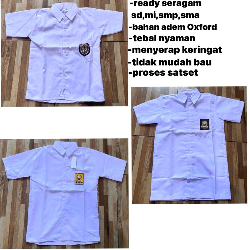 Jual Baju Putih SD/SMP/MTS/SMA/SMK Premium Lengan Pendek /panjang Bahan ...