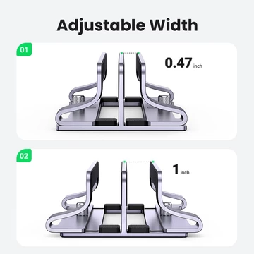 UGREEN Vertical Standing Dual Slot For Mac Laptop IPad Tablet Aluminium Alloy