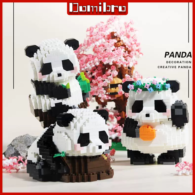 Jual Mainan Brick Panda Mini Nano Block DIY Hewan Lucu Model 3D Susun ...