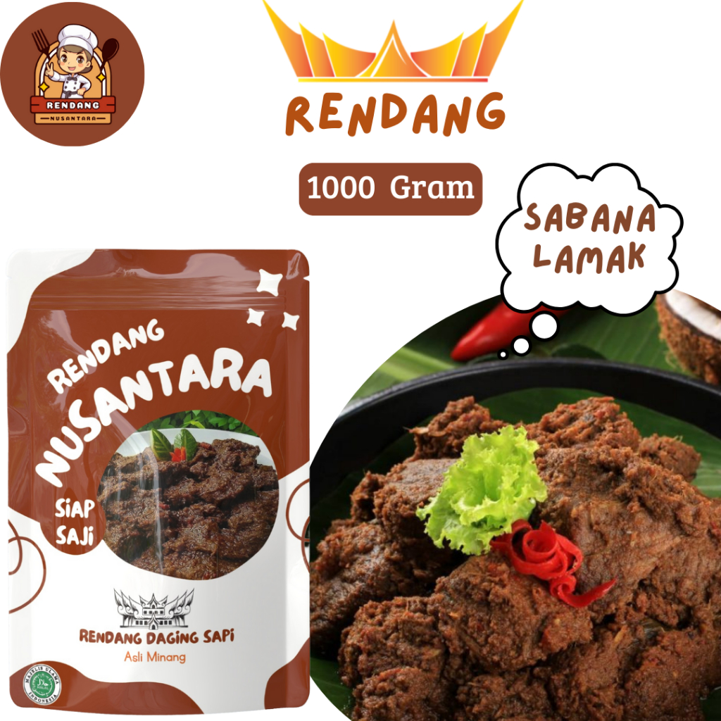 Jual Rendang Daging Sapi Asli Khas Padang 1000 Gr Halal Santapan