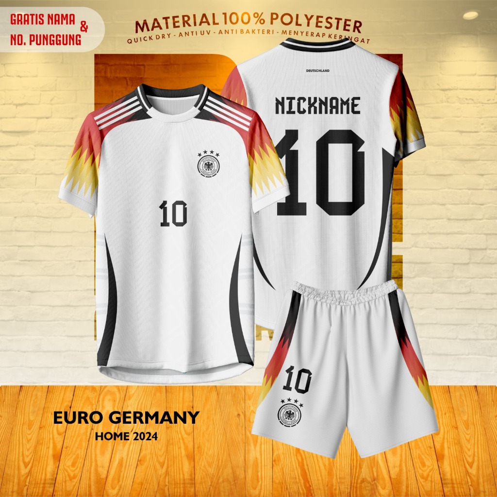 Jual Jersey Kaos Baju Atasan EURO GERMANY HOME 2024 | Shopee Indonesia