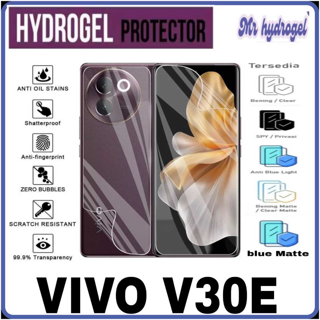 Jual AntiGores Hydrogel SCREEN PROTECTOR FOR VIVO V30E Clear Matte Blue
