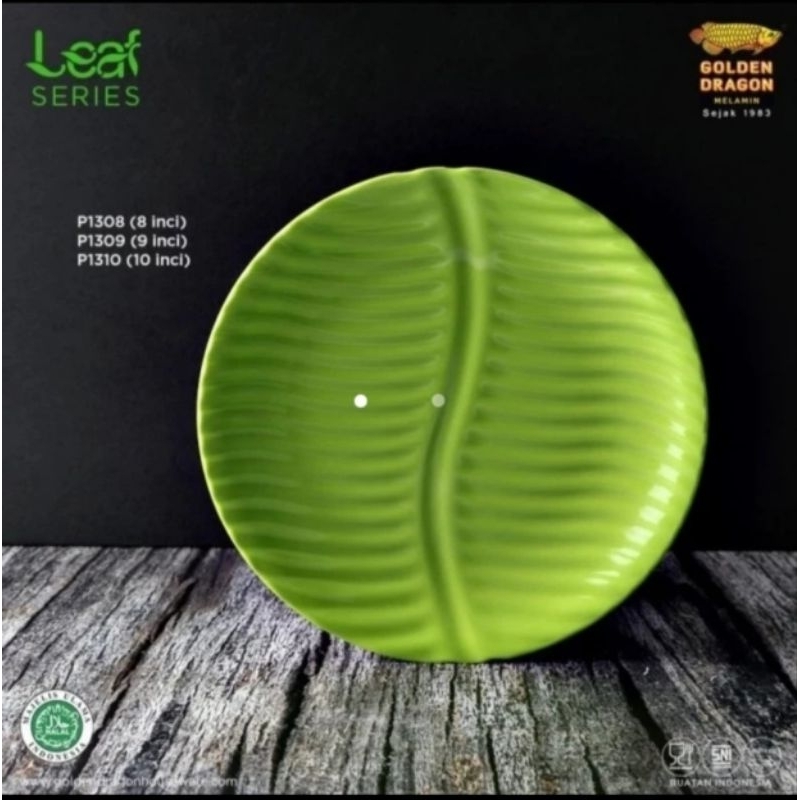 Jual (3 Pcs) PIRING SAJI DAUN TERATAI P1308 (8 INCI), P1309 (9 INCI ...