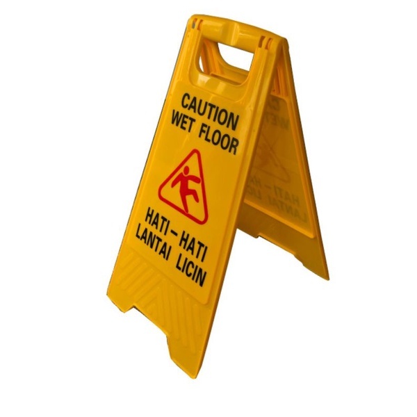 Jual Wet Floor Sign - Warning Signage - Papan Kuning Peringatan Awas