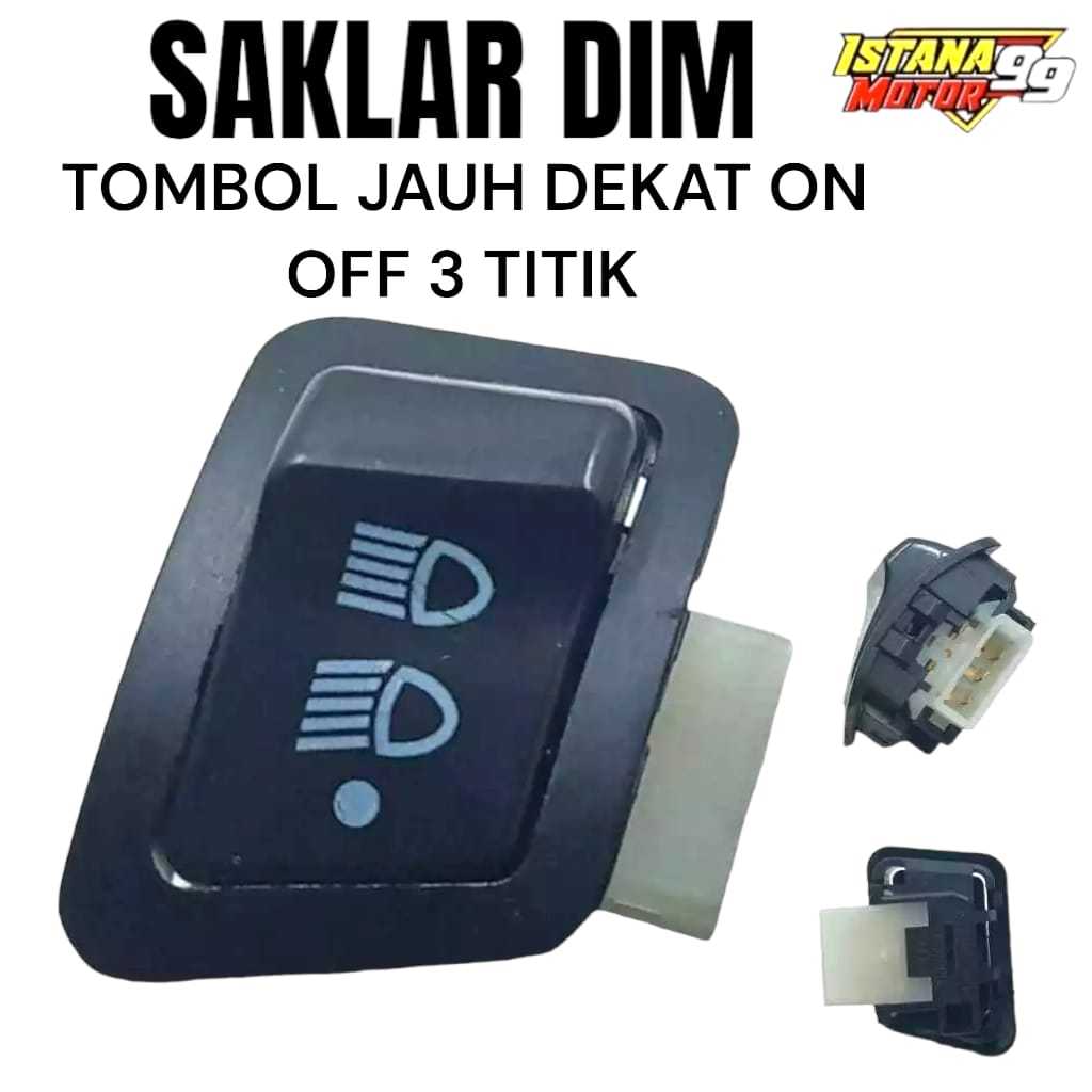 Jual Saklar Dim Hitam Saklar Tombol Jauh Dekat On Off Lampu Titik Universal Mv Shopee