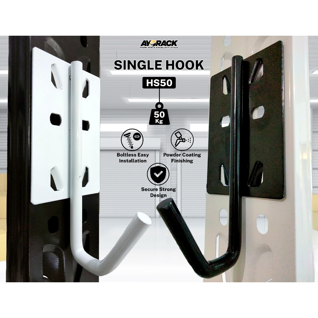 Jual AYORACK SINGLE HOOK HS50 - GANTUNGAN BESI RACK SERBA GUNA RAK ...