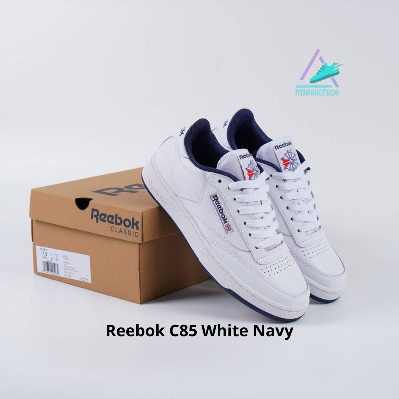 Jual SEPATU PRIA REEBOK | SEPATU REEBOK C85 WHITE NAVY 100% SNEAKERS ...