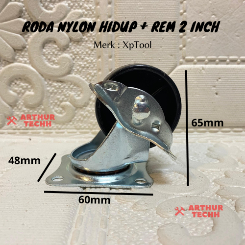 Jual Roda Kastor Nylon 2 Inch Hidup Dengan Rem Trolley Lemari Troli ...