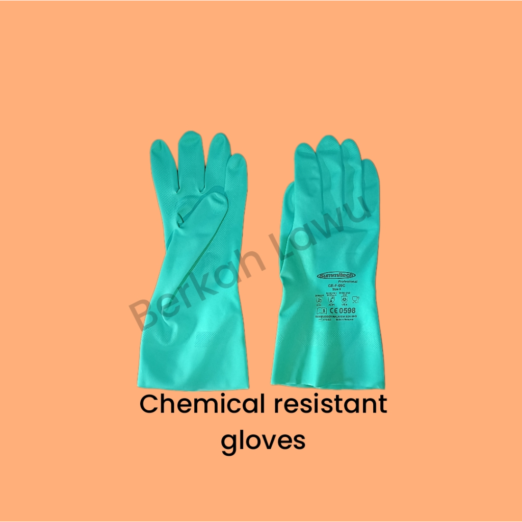 Jual SUMMITECH GE - F - 09C Sarung tangan karet chemical resistant ...