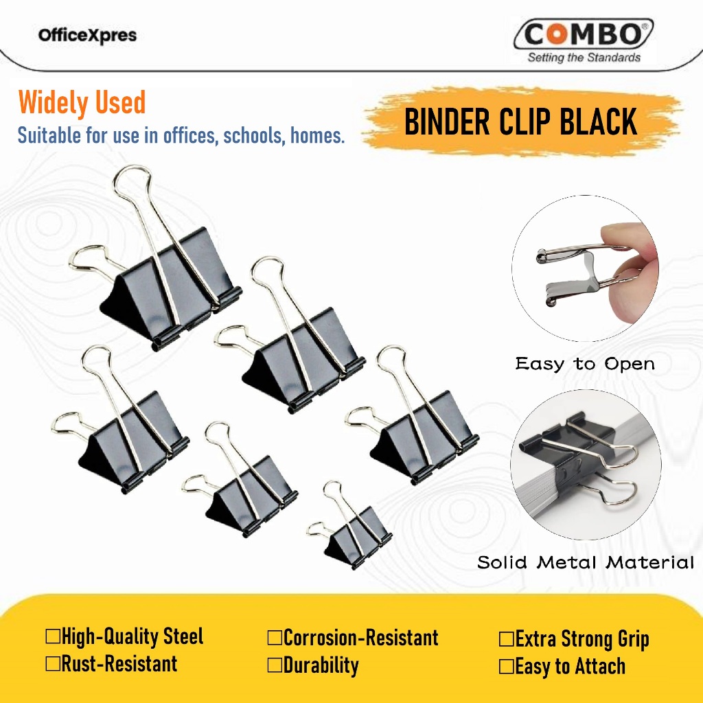 Jual 1 Box 12pcs Binder Clip No 107 Klip Hitam Klip Kecil