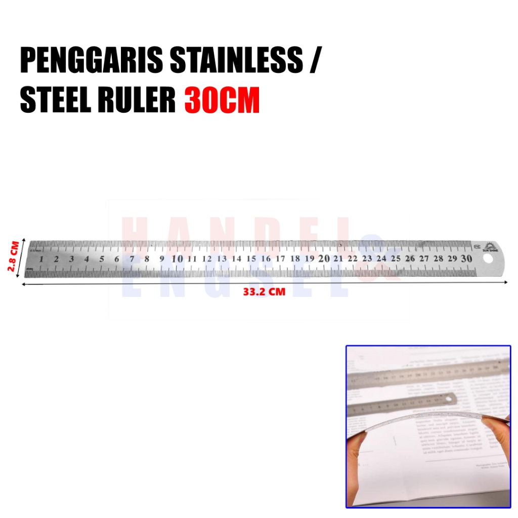 Jual Stainless Ruler Penggaris Stainless 30 CM / Penggaris Besi Panjang ...