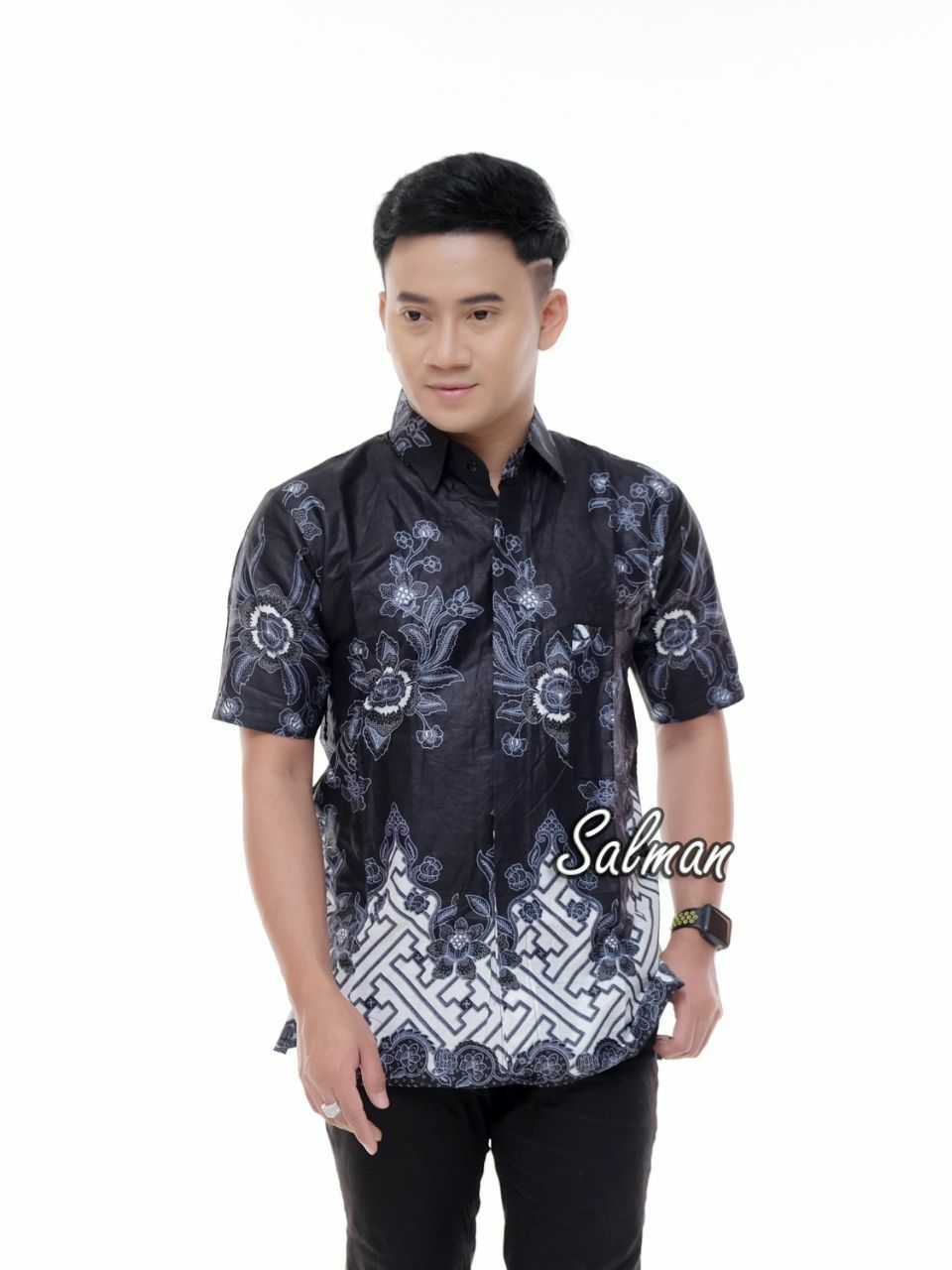 Jual Seragam Batik Kantor - Set Couple Baju Batik hitam - maura Sania ...
