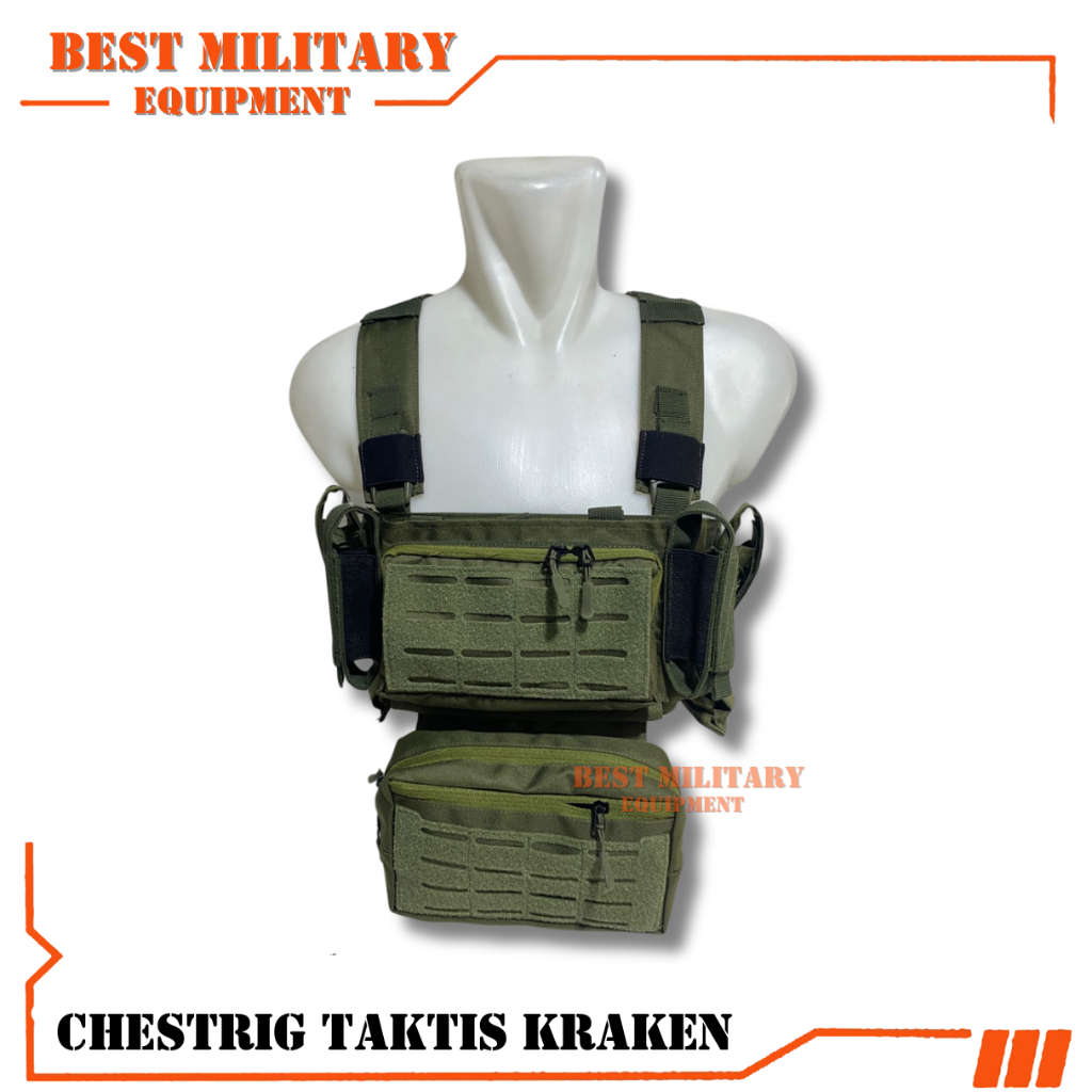 Terbaru!! ChestRig Taktis KRAKEN I Tas Dada Mini Chestrig Modular Hijau Tas  Dada Tactical Rompy Body Vest COD Best Military Equipment