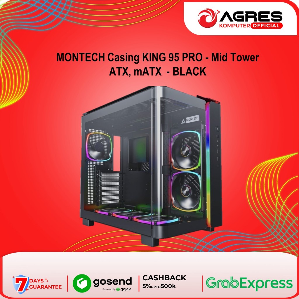 Jual MONTECH Casing KING 95 PRO Mid Tower ATX, mATX BLACK Shopee
