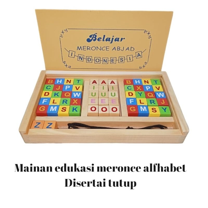Jual Mainan Edukasi Anak Balok Ronce Kayu Huruf Alfabet | Shopee Indonesia