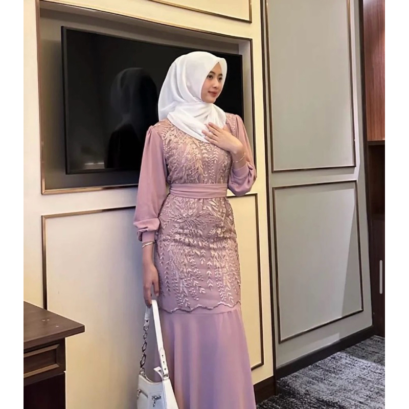 Jual Raya dress gamis pesta mewah kondangan model terbaru 2024/gamis ...