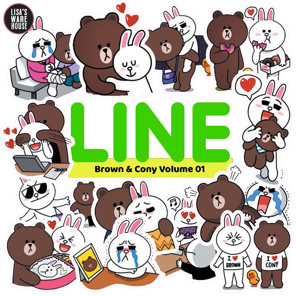Jual Sticker Line Brown & Cony Volume 01 | Shopee Indonesia