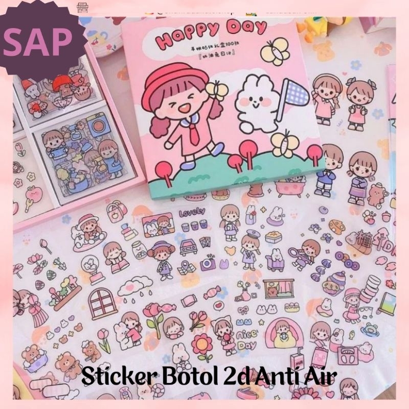 Jual Sticker lucu botol minum viral penanda waktu Stiker / sticker 2d ...