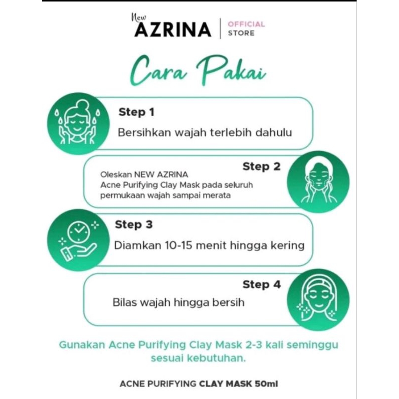 Jual ~GVN~ AZRINA ACNE PURIFYING CLAY MASK MASKER WAJAH WANITA PRIA ...