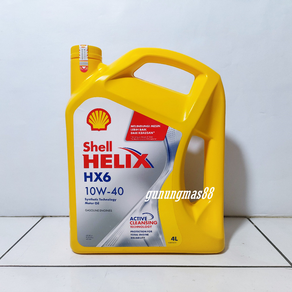 Jual Oli Mesin Shell Helix HX6 Synthetic SAE 10W-40 API SP 4 Liter 4L ...