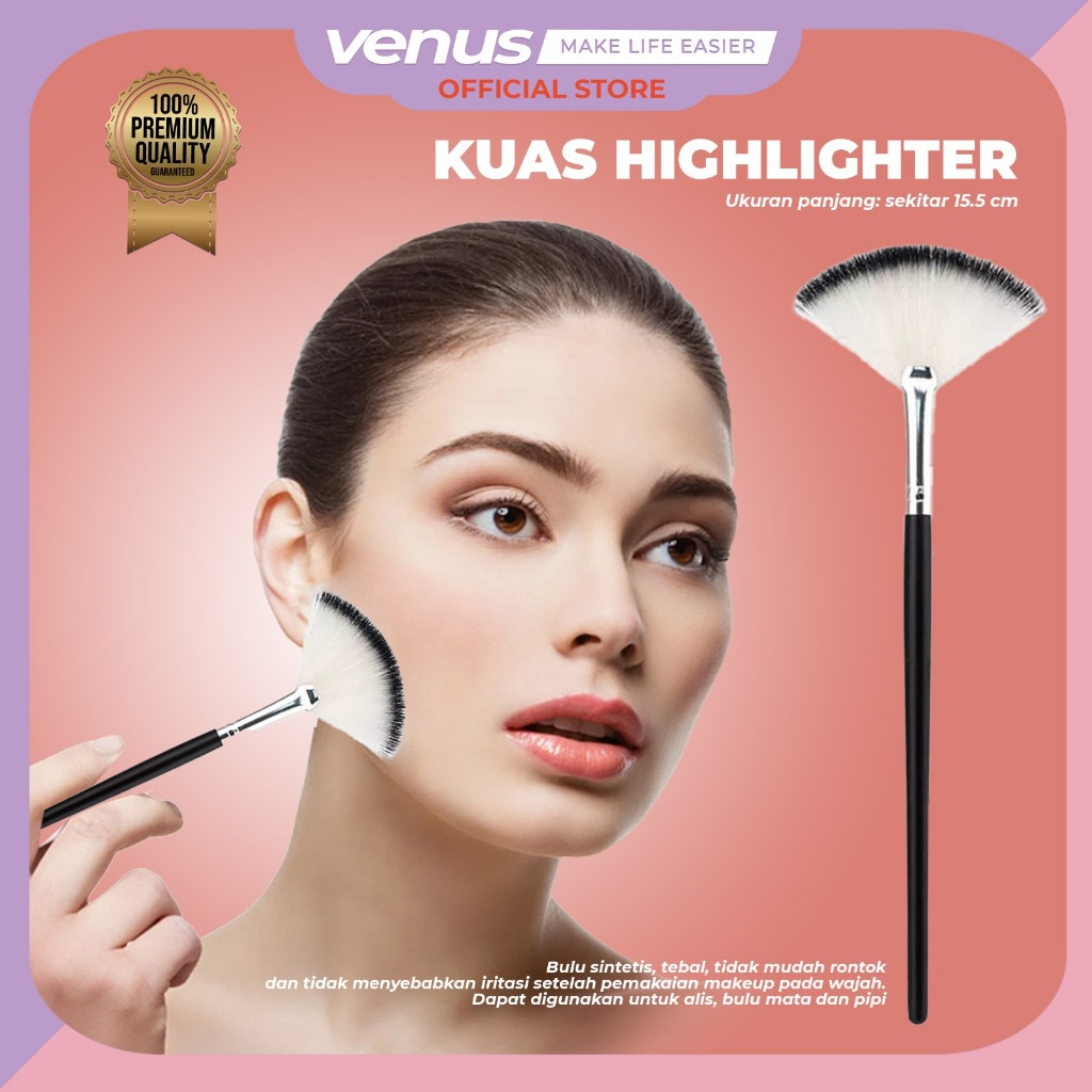 Jual Venusjkt Kuas Highlighter Kuas Fan Make Up Brush Foundation