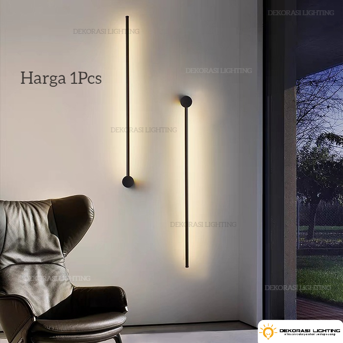Jual Lampu dinding led panjang 100cm gold hitam minimalis modern ruang ...