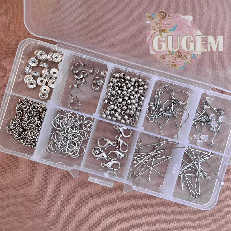 Paket Bahan DIY Kerajinan Tangan Meronce Paku Kokot Udang Anting dll
