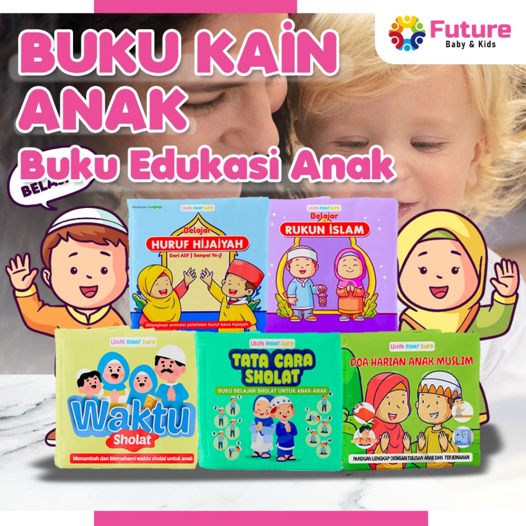 BUKU BANTAL MAINAN EDUKASI ANAK Buku Kain Bayi Karakter Anak Balita Belajar Cerita Gambar Edukatif Cloth Education Soft Book
