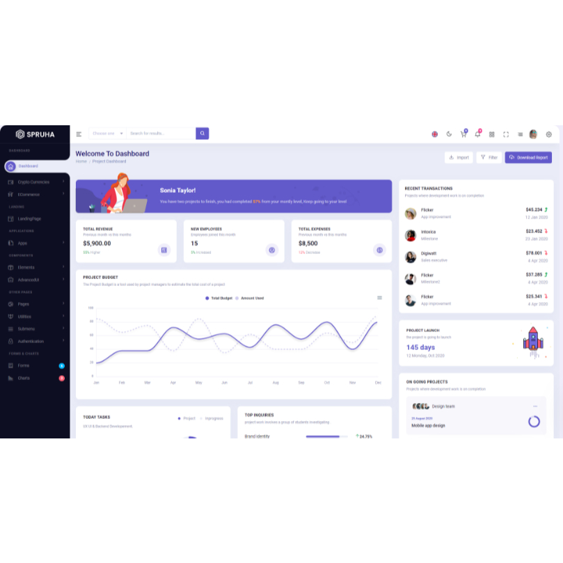 Jual Bootstrap 5 - Spruha v10.0 Premium Admin Dashboard HTML Template ...