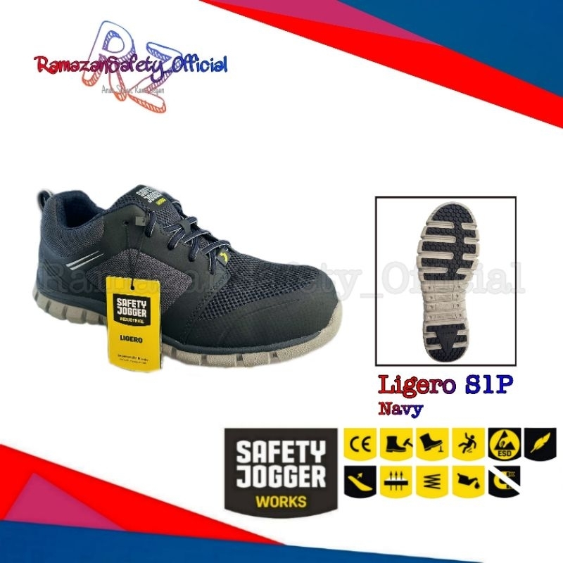Jual Sepatu Safety Jogger Ligero Navy S1P Original Termurah Shopee