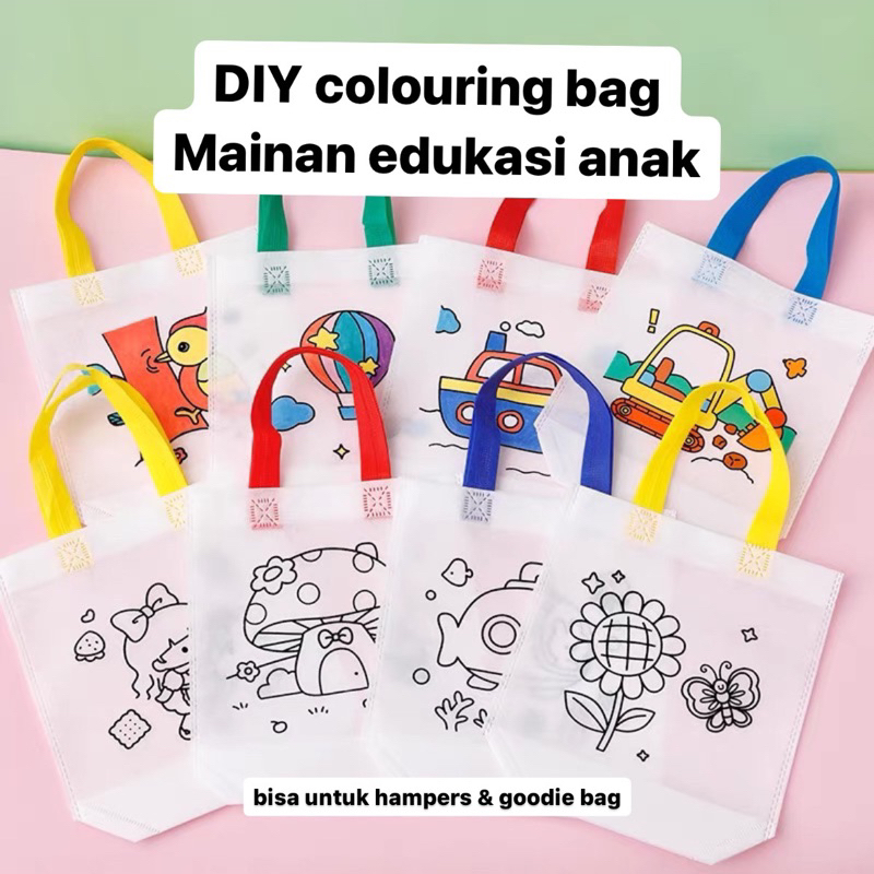 Jual Mainan edukasi DIY Mewarnai tas gambar anak hampers hadiah suvenir ...