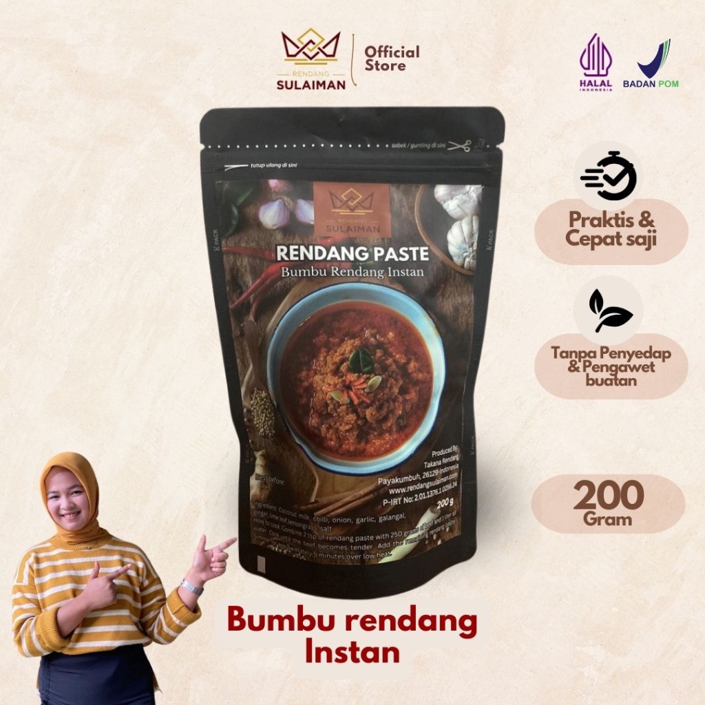Jual Bumbu Rendang Instan (200 gr) Rendang Sulaiman | Shopee Indonesia
