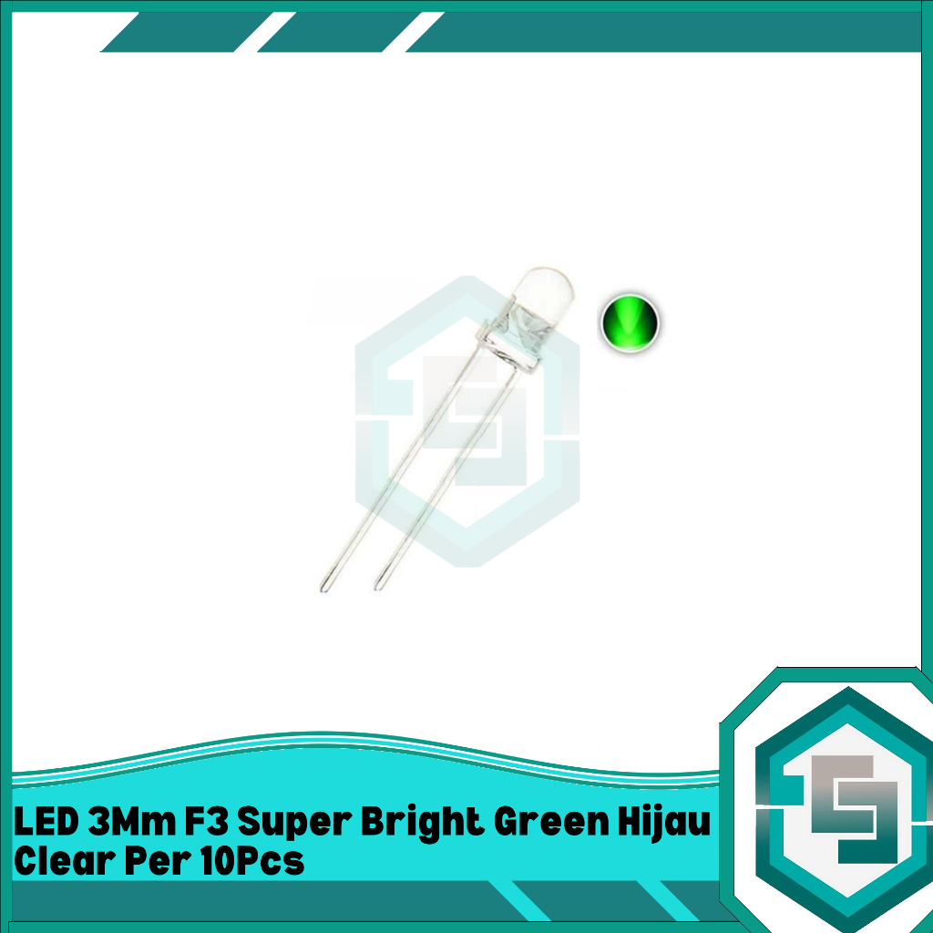 Jual LED 3MM F3 SUPER BRIGHT GREEN HIJAU CLEAR PER 10PCS | Shopee Indonesia