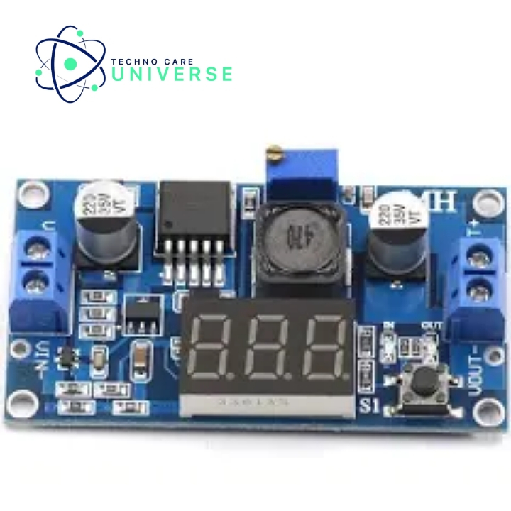 Jual Modul Regulator Voltage LM2596 DIP, Step Down DC with Display 7 ...