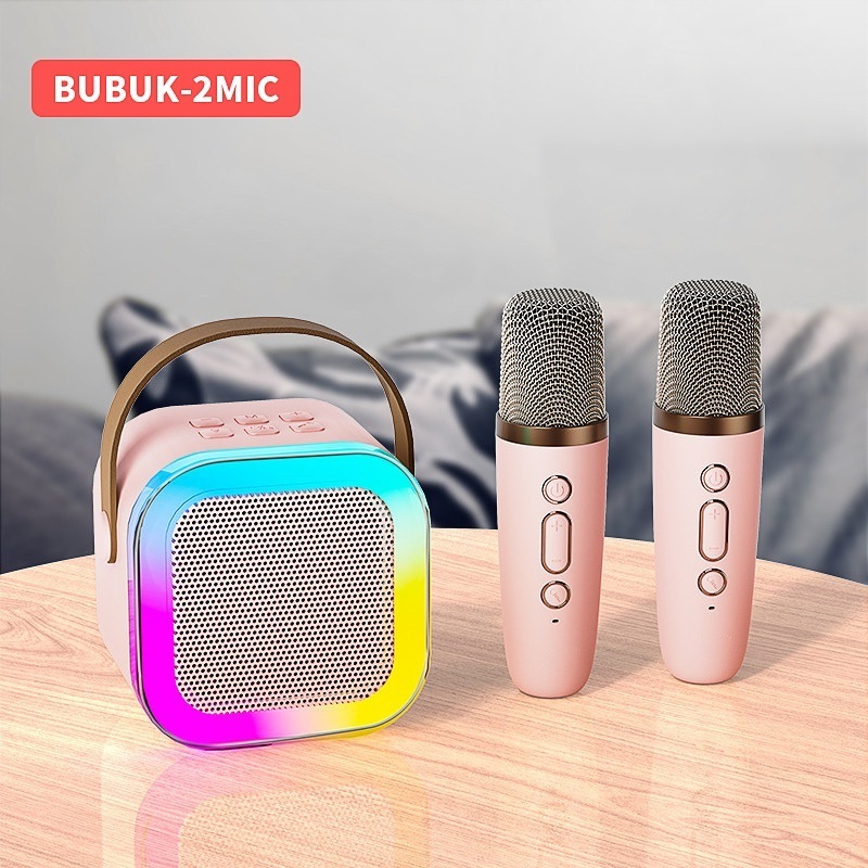 Jual Speaker Microphone Karaoke Set Bluetooth Mini Full bass Portable ...