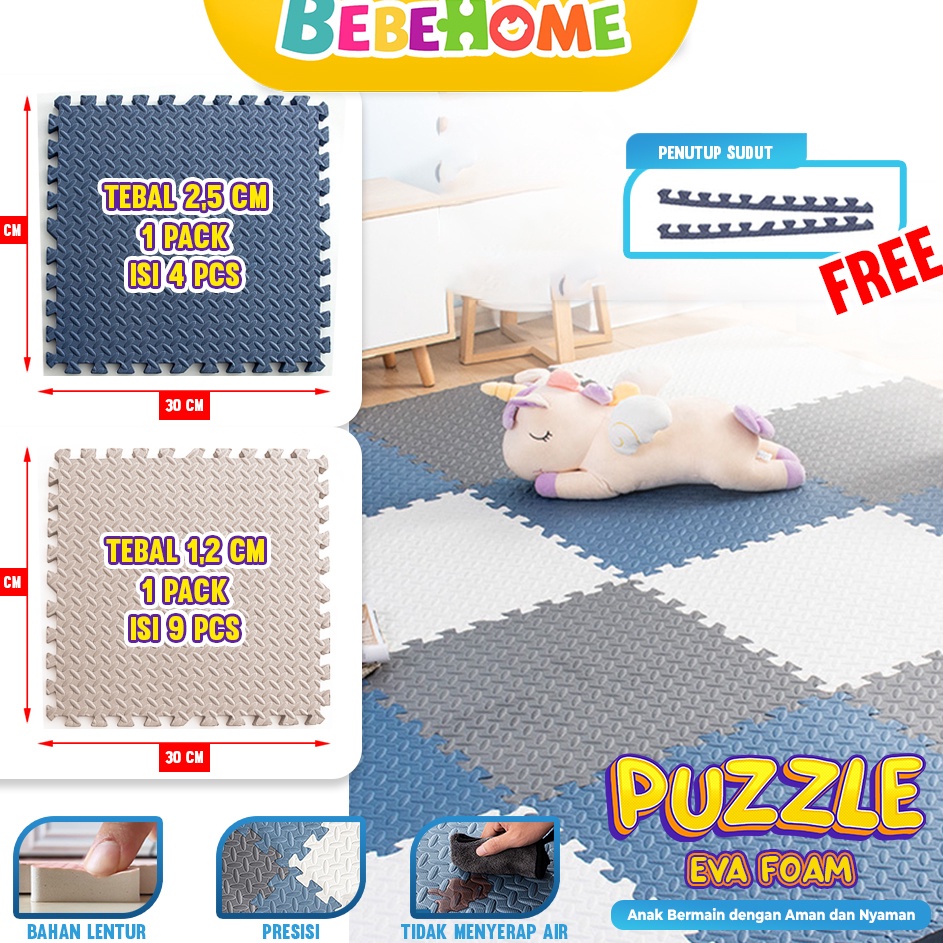 Jual bv Bebehome Tebal 25MM Puzzle Evafoam Alas Lantai Polos Premium Uk Jual bv Bebehome Tebal 25MM Puzzle Evafoam Alas Lantai Polos Premium Uk