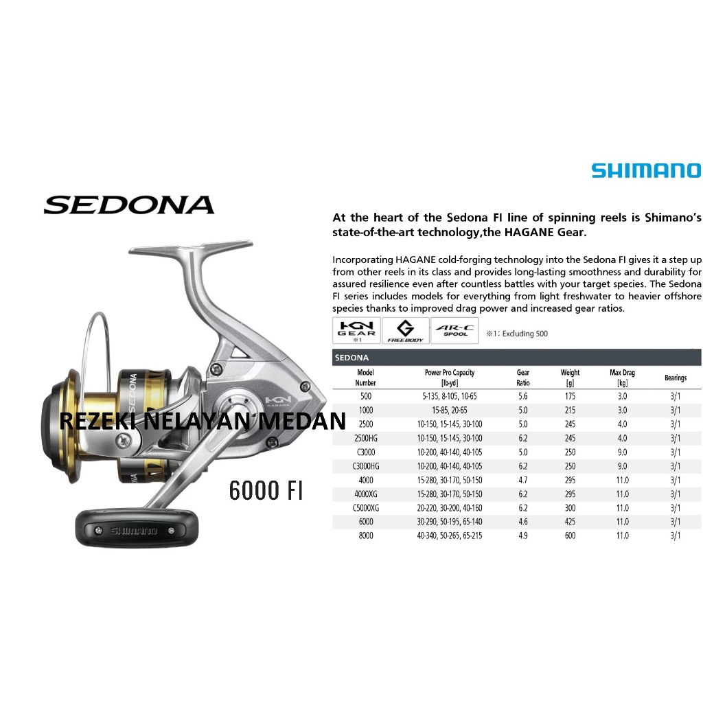 Molinete Shimano Sedona SE-500 FI - Shimano - - A melhor