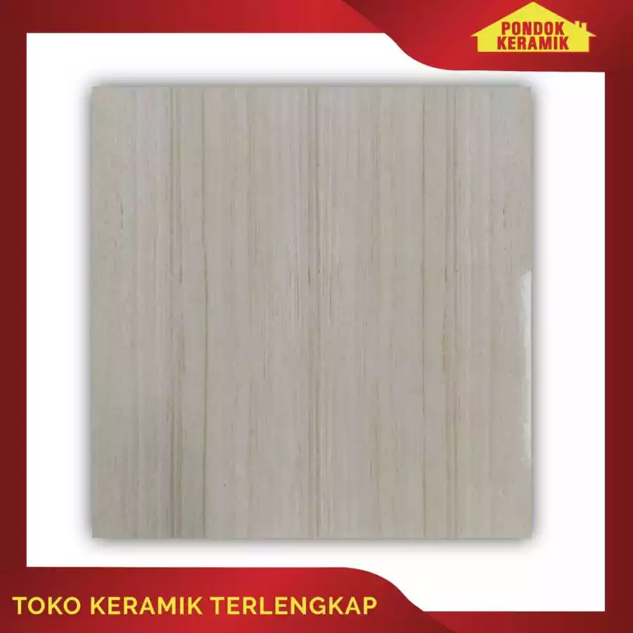 Keramik Lantai Massimo 50x50 Holland L Cream Motif Serat Kayu