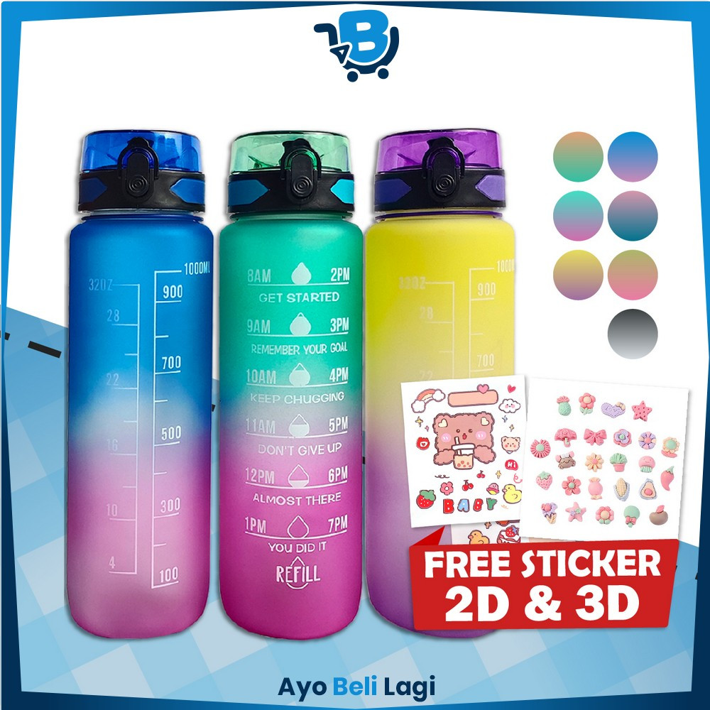 Jual Botol Minum Gradasi 1 Liter dengan Penanda Waktu BPA FREE ...