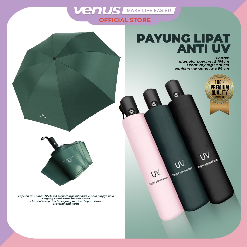 Jual Venusjkt Payung Anti Uv Korea Style Anti Panas Payung Lipat