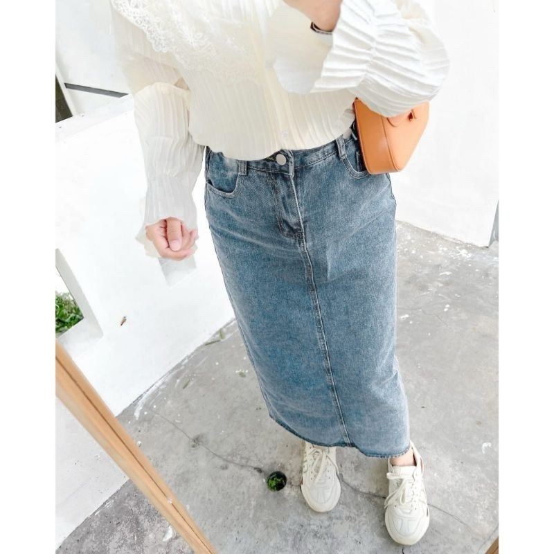 Jual NAUTIKA JEANS- ROK JEANS CARGO ROK JEANS NAYLA HIGHT WAIST PREMIUM ...