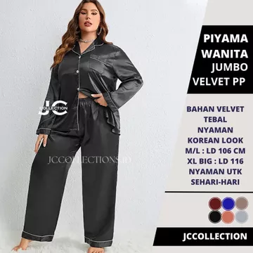 Piyama Wanita Jumbo Satin Pajamas Big Size PP JCCollections