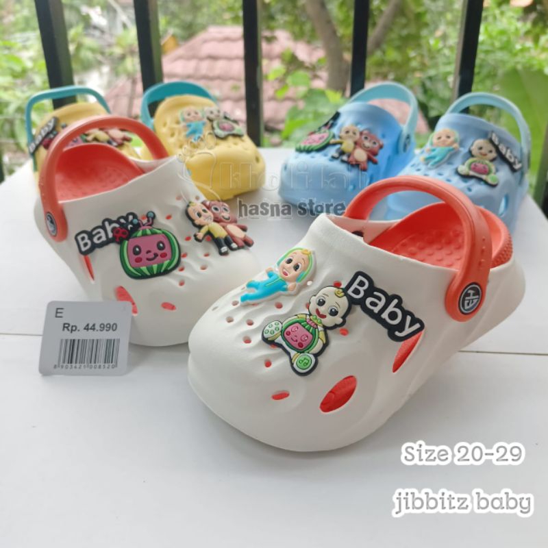 Jual Sandal baim anak perempuan dan laki-laki jibbitz COCOMELON