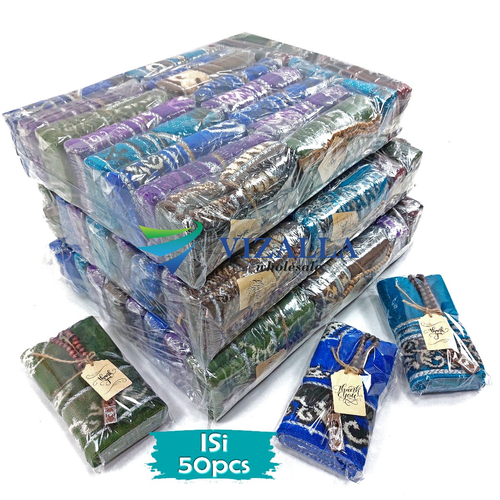Isi 50pcs Souvenir Sajadah Kecil Turki Beludru 35x60cm/ Gokkusagi/ Souvenir Haji Umroh Tahlilan Pernikahan