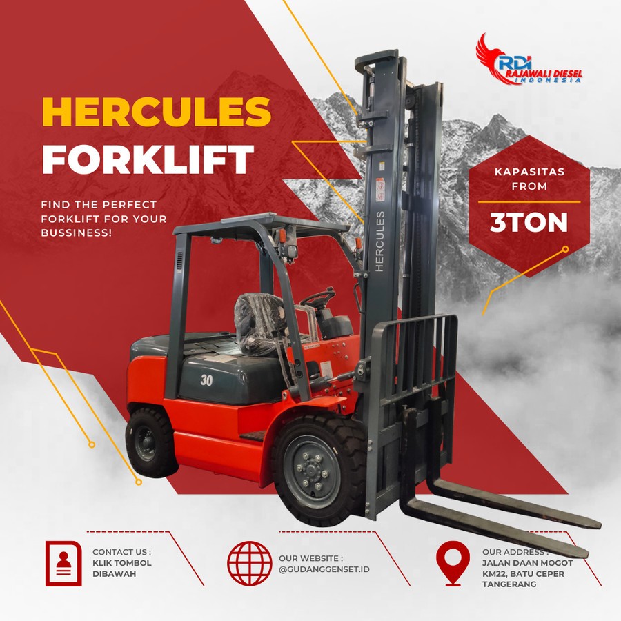 Jual Forklift 3 Ton Diesel Hercules | Mesin Isuzu | Shopee Indonesia