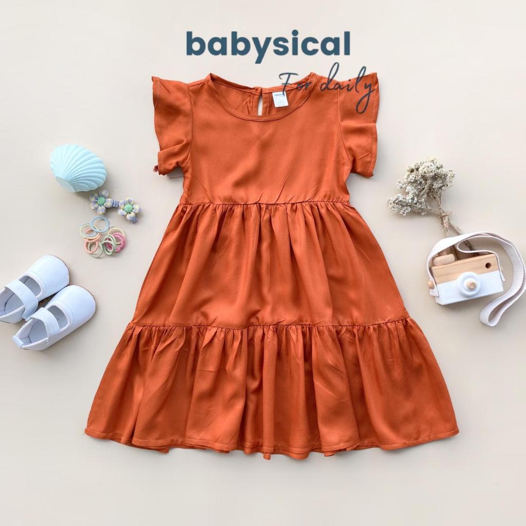 BABYSICAL 1-6 Tahun Serena Dress In Plain Dress Baju Anak Perempuan  Cantik Dress Balita Anak Serena Dress Part